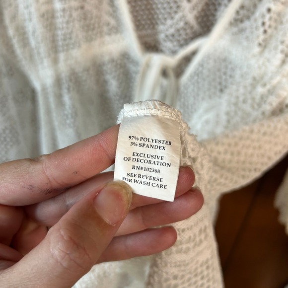 Spiaggia‎ Dolce White Crochet Lace Kimono Cover Up Beach Swim Dress Size L Boho - Picture 7 of 8